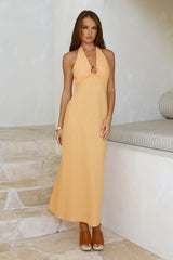 Dreamy Silhouette Halter Maxi Dress Sorbet