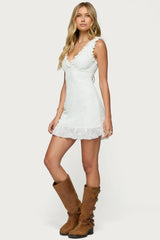 Shayla Ruffle Textured Mini Dress