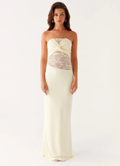 Sweet Energy Strapless Maxi Dress - Yellow
