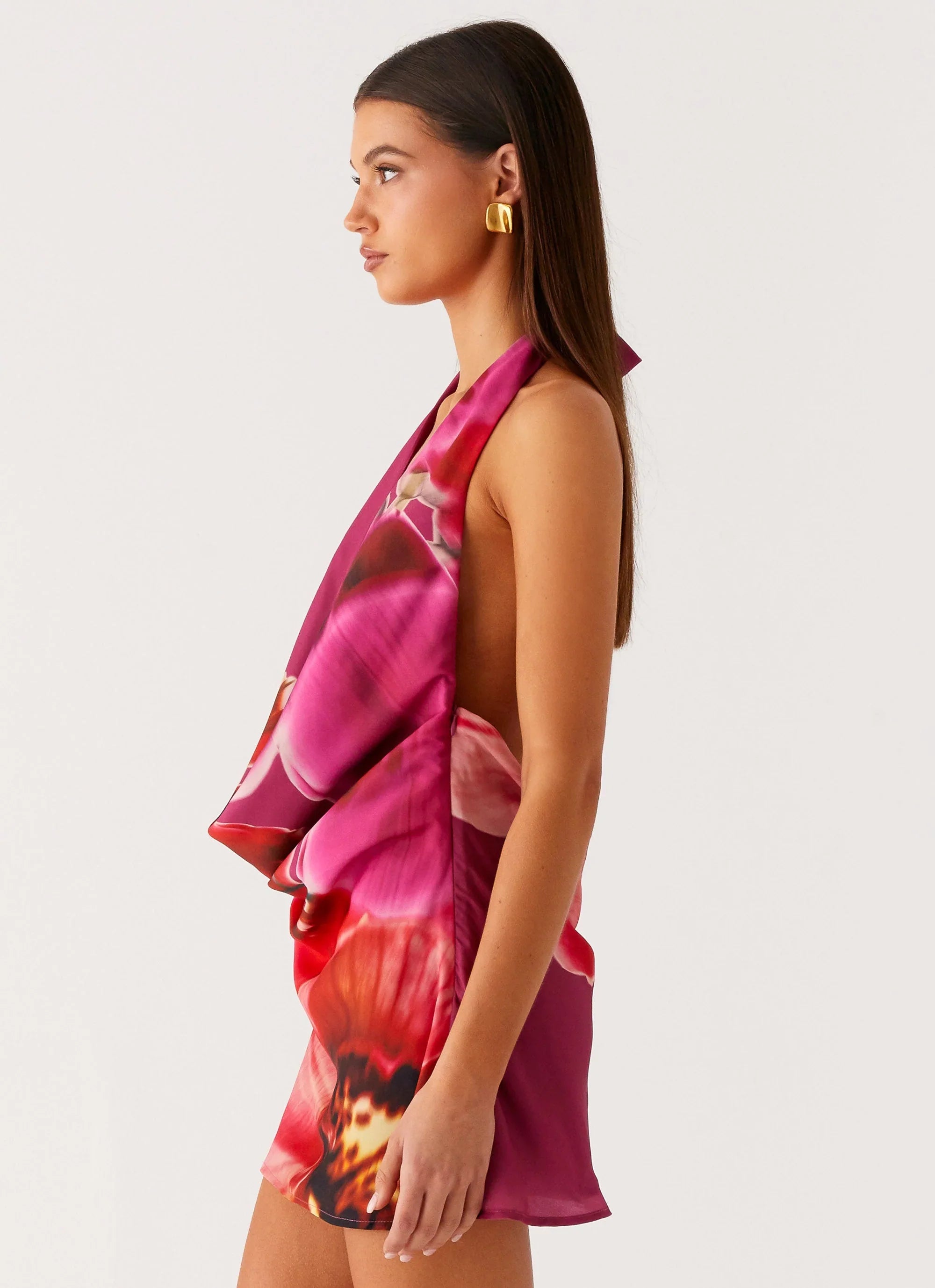 Varindra Cowl Mini Dress - Violetta Bloom