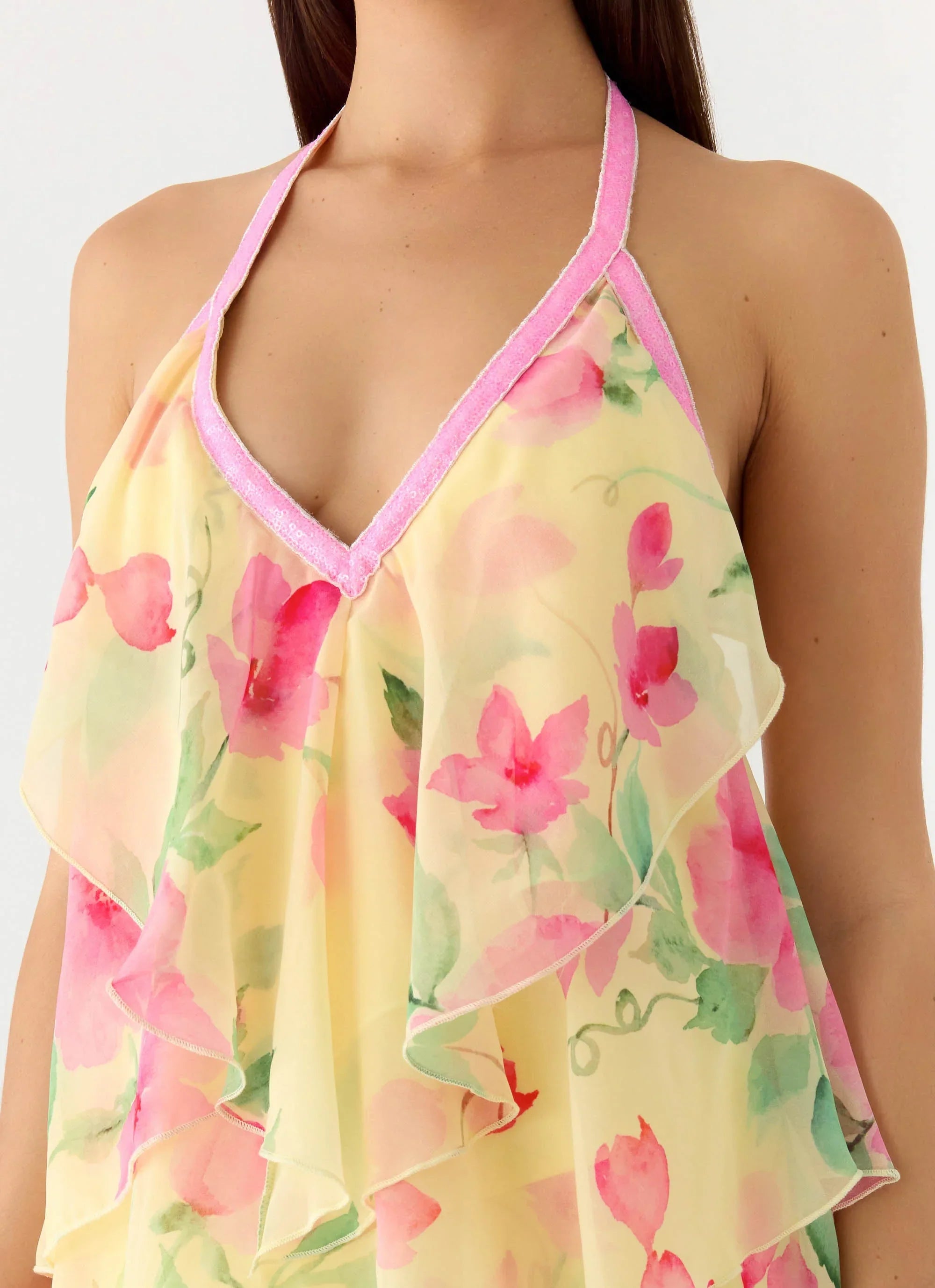 Strawberry Mimosa Maxi Dress - Lemon Soleil