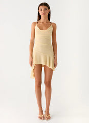 Spiced Sunset Mini Dress - Baby Yellow
