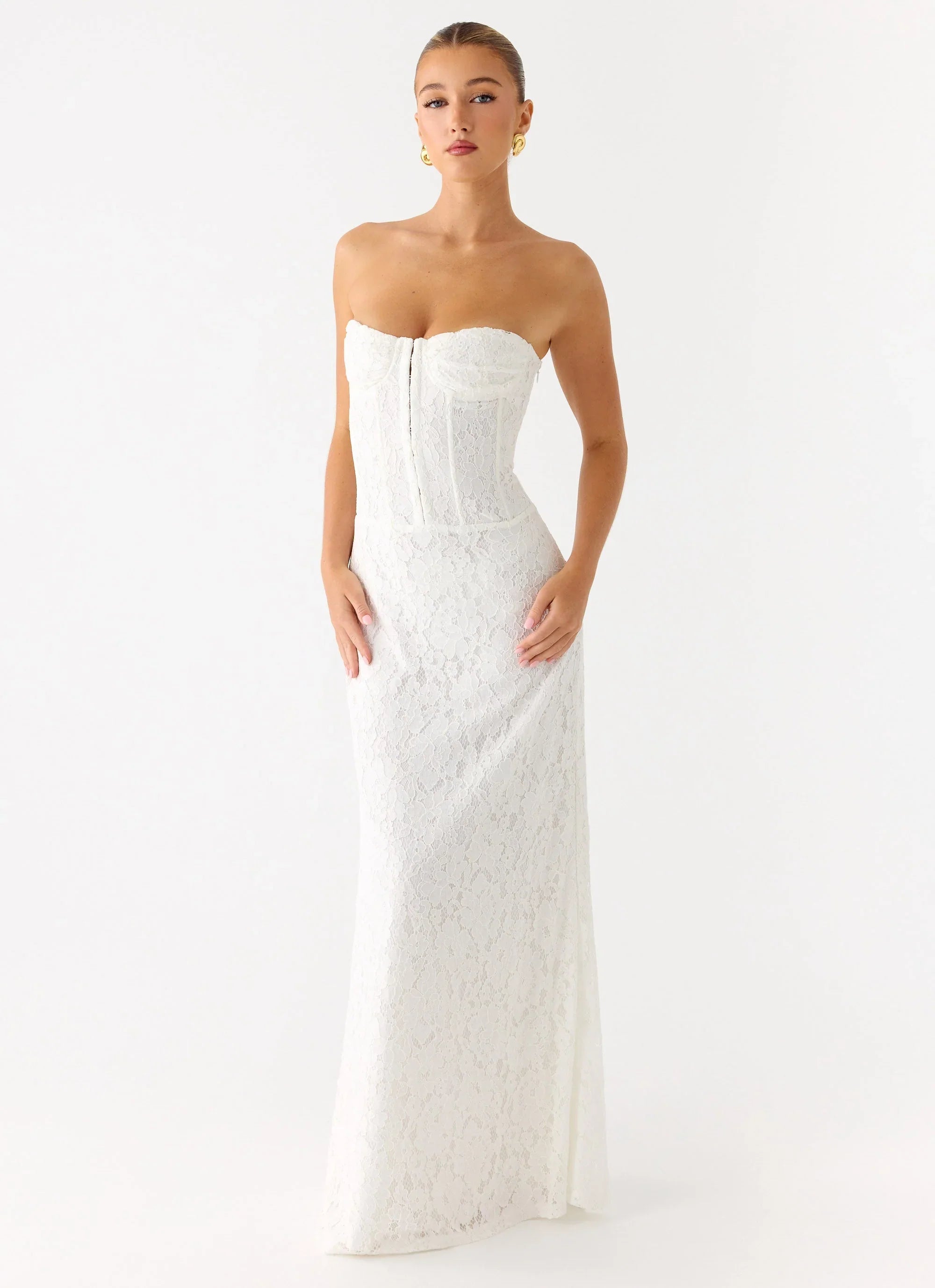 Already Know Lace Maxi Dress - White