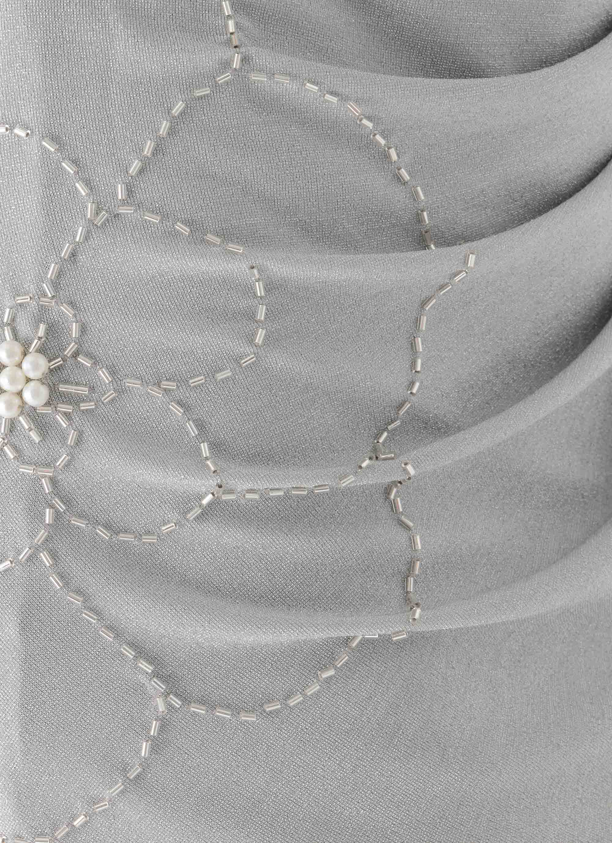 Atenea Cowl Mini Dress - Silver