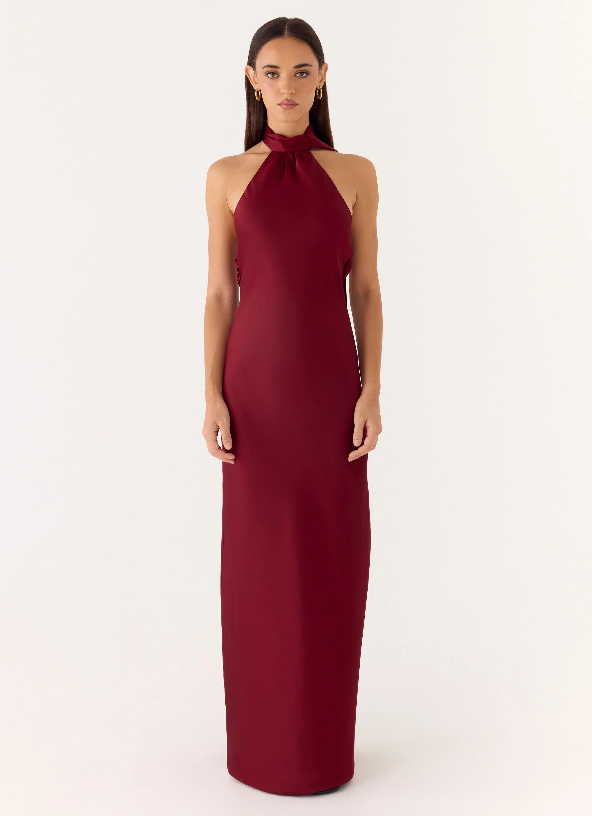 Keena Scarf Maxi Dress - Merlot