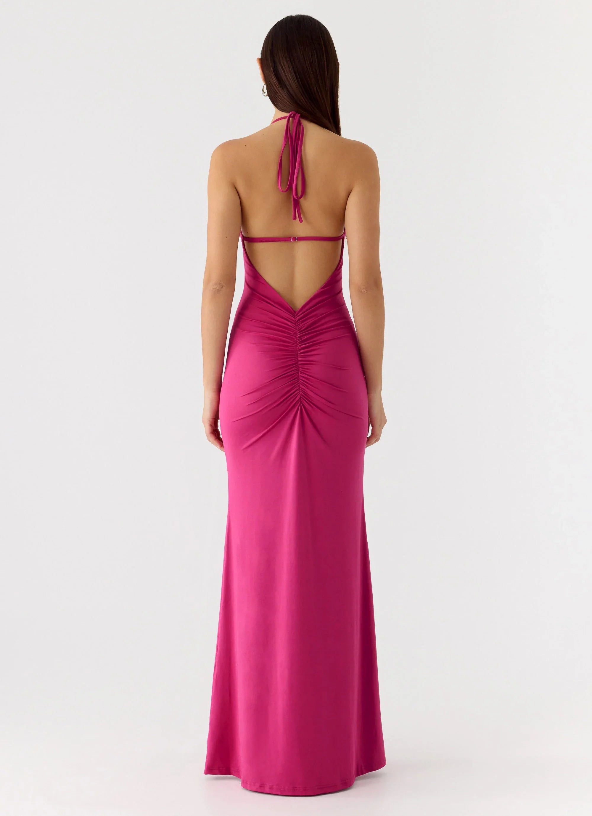 Have Your Attention Maxi Dress - Fuchsia