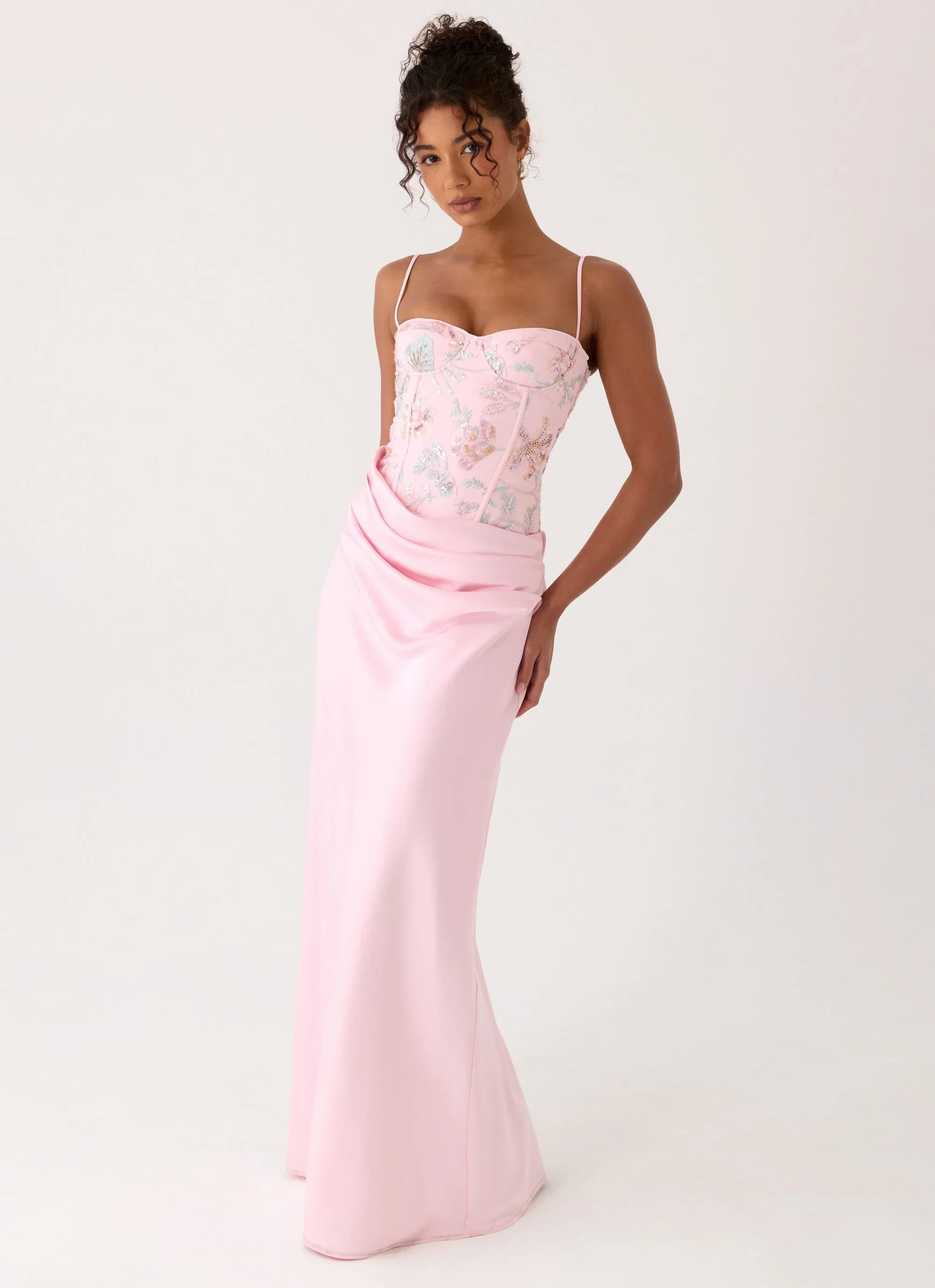 Euphoric Beaded Maxi Dress - Pink Everbloom