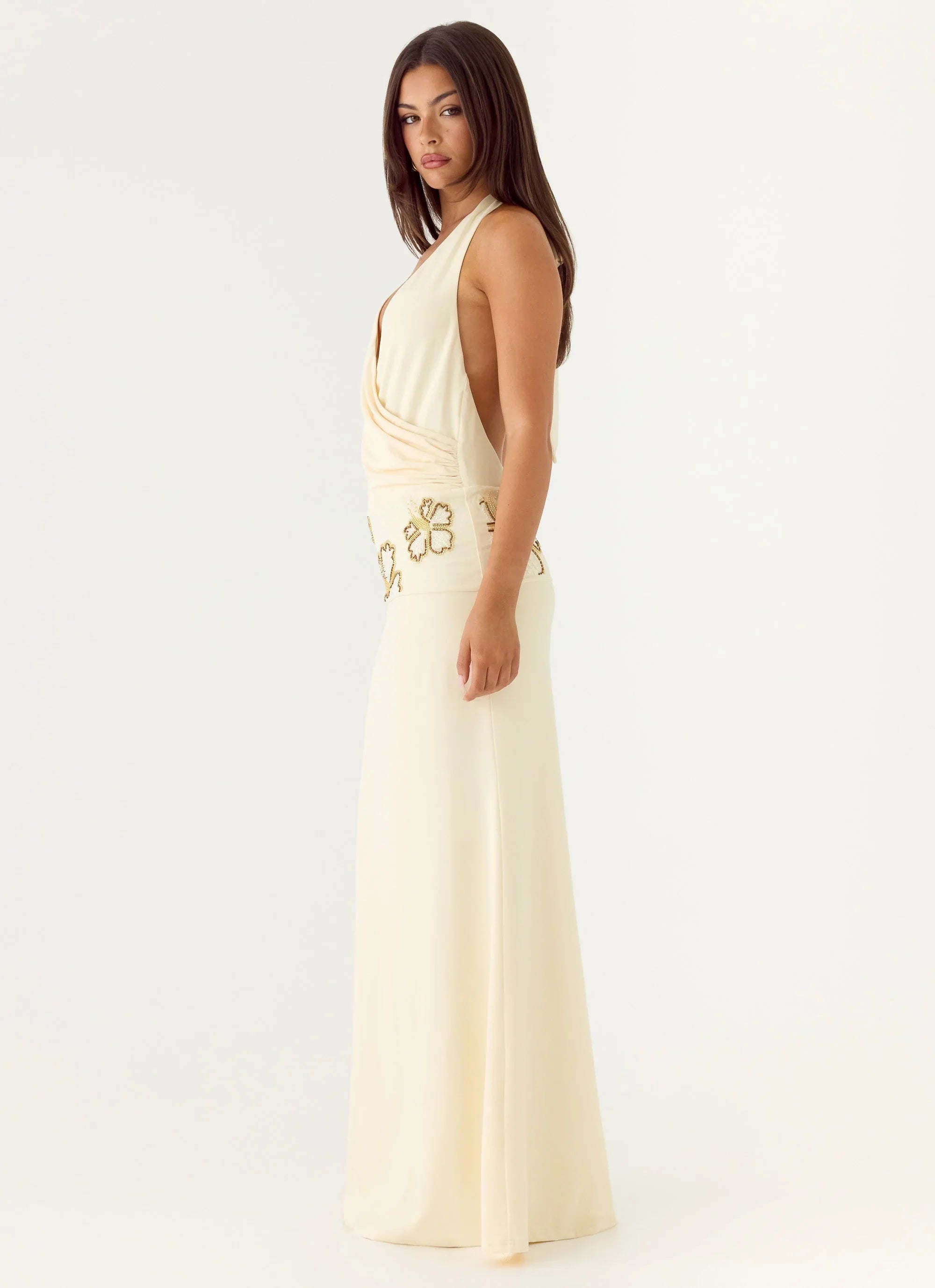 Sandrine Beaded Maxi Dress - Yellow