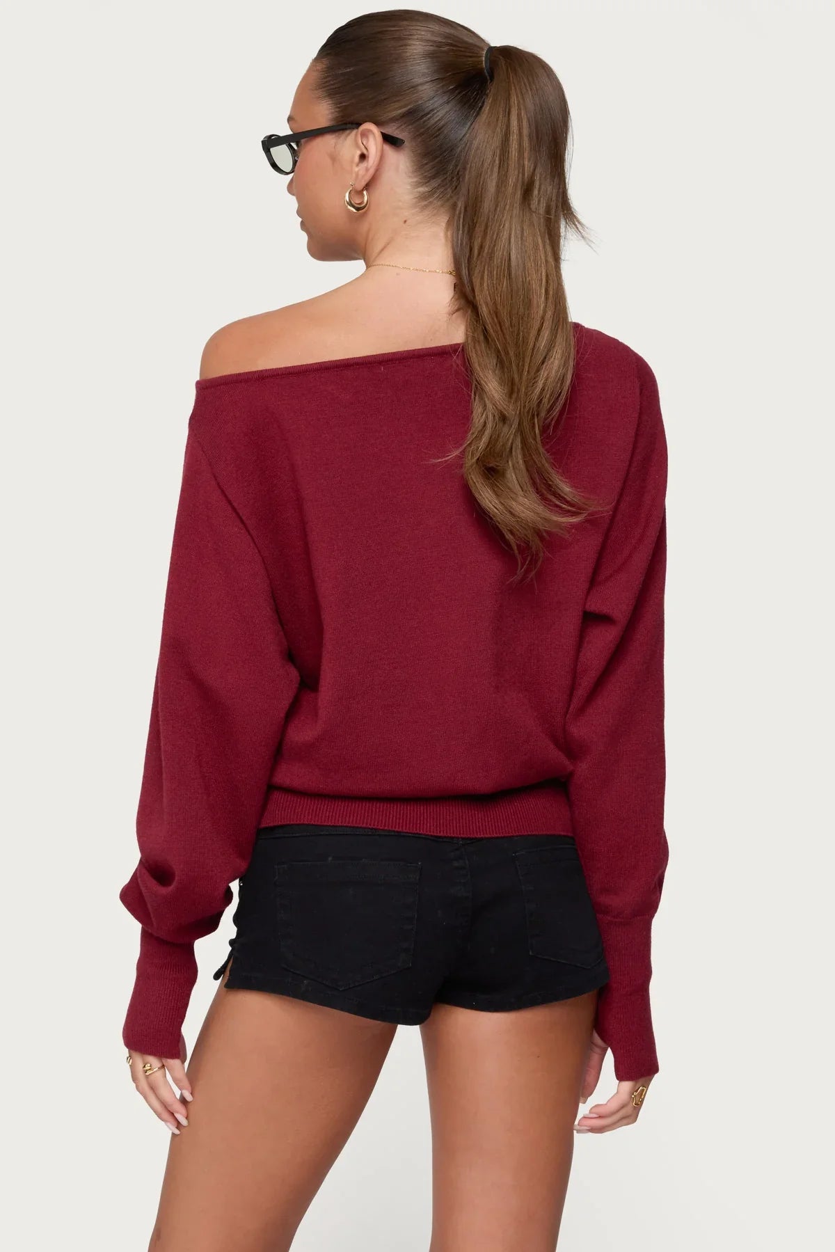 Off Shoulder Oversized Sweater