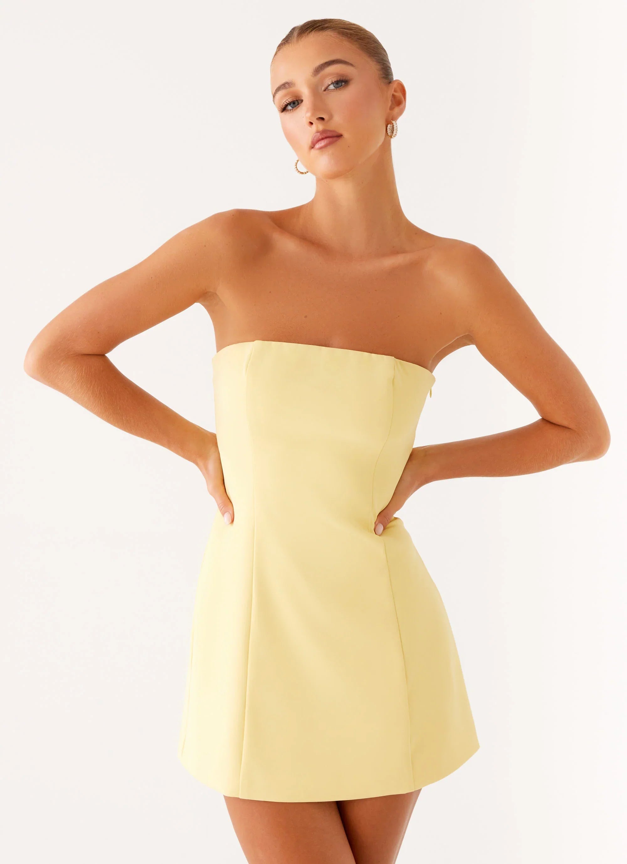 Honey Bow Mini Dress - Yellow