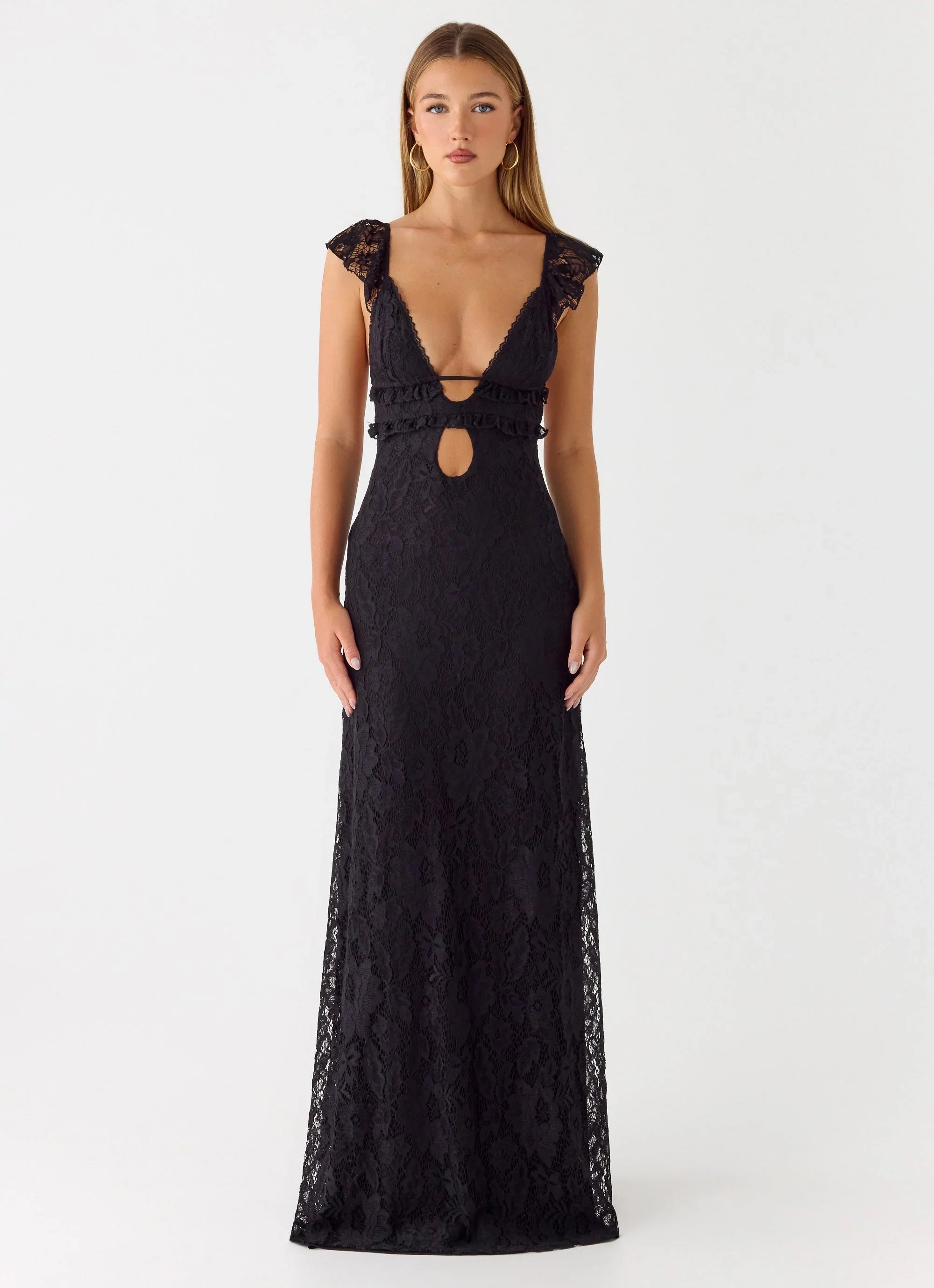 Giulia Lace Maxi Dress - Black
